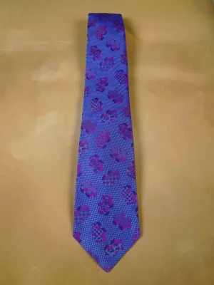 24/0278 new & unworn turnbull & asser Jermyn St. blue purple jigsaw pattern 100% silk tie