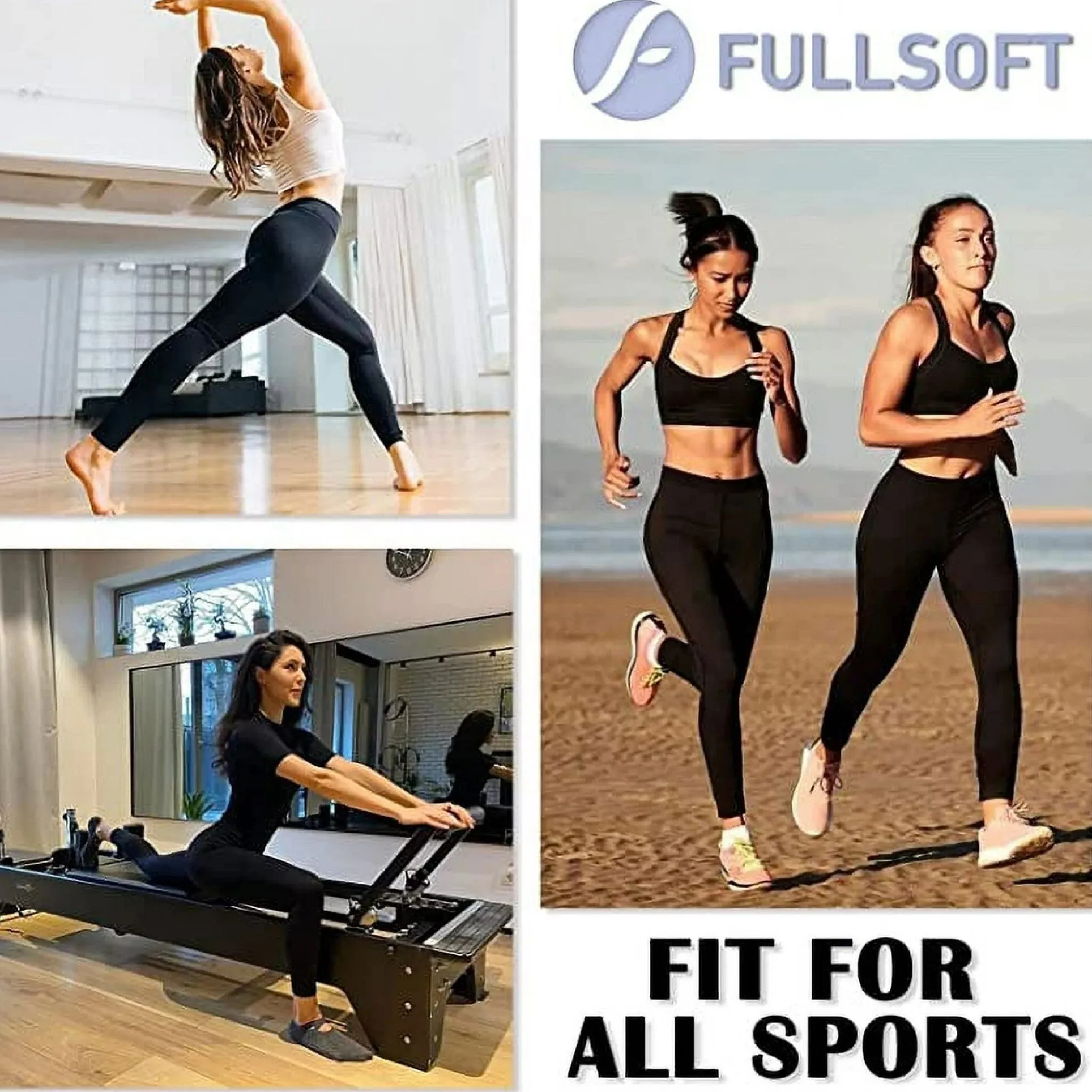 3-Pack: FULLSOFT Non See Through-Workout High Waisted Tummy Control L/XL Leggings for Women