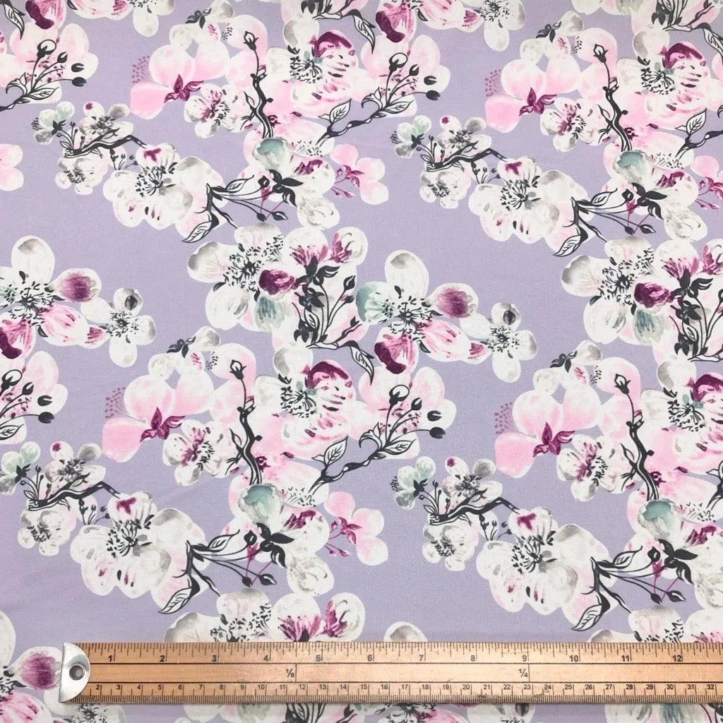 All Over Large and Small Floral Cotton-Touch Polyester Fabric