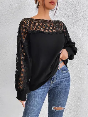 *APP EXCLUSIVE* Lace Trim Boat Neck Knit Top