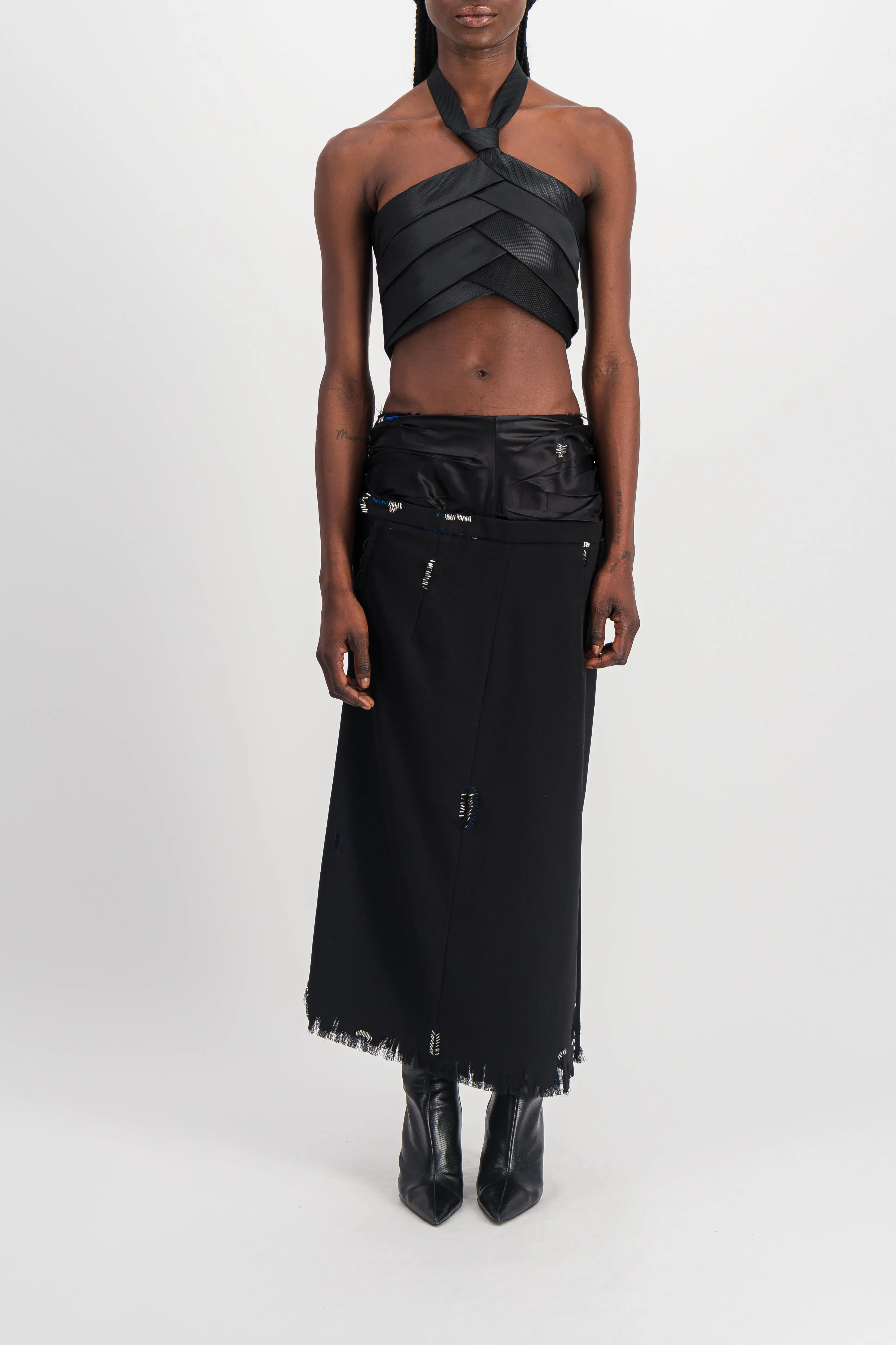 Asymmetric embellished skirt