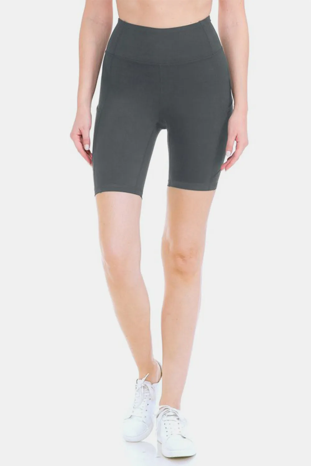 Biker Shorts High Waist Activewear in Charcoal by Leggings Depot