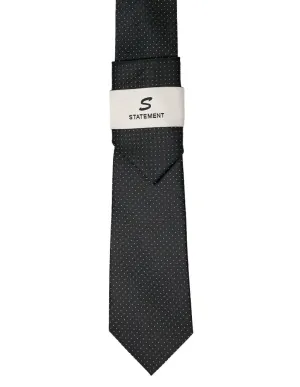 BLACK DOT 2 PC TIE & HANKIE SET