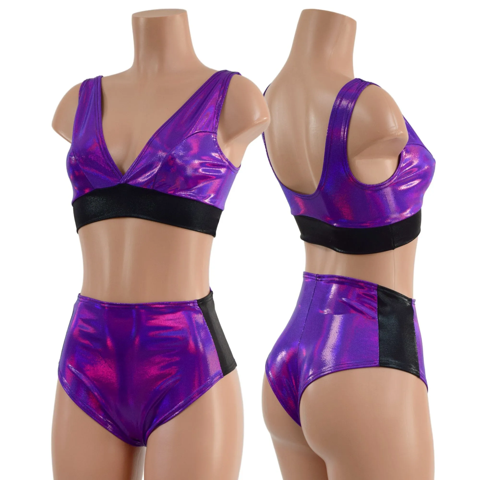 Black Mystique and Grape Holographic Siren & Starlette Set