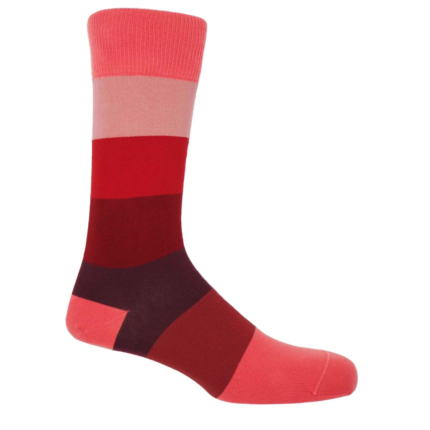 Block Stripe Men's Socks - Fire