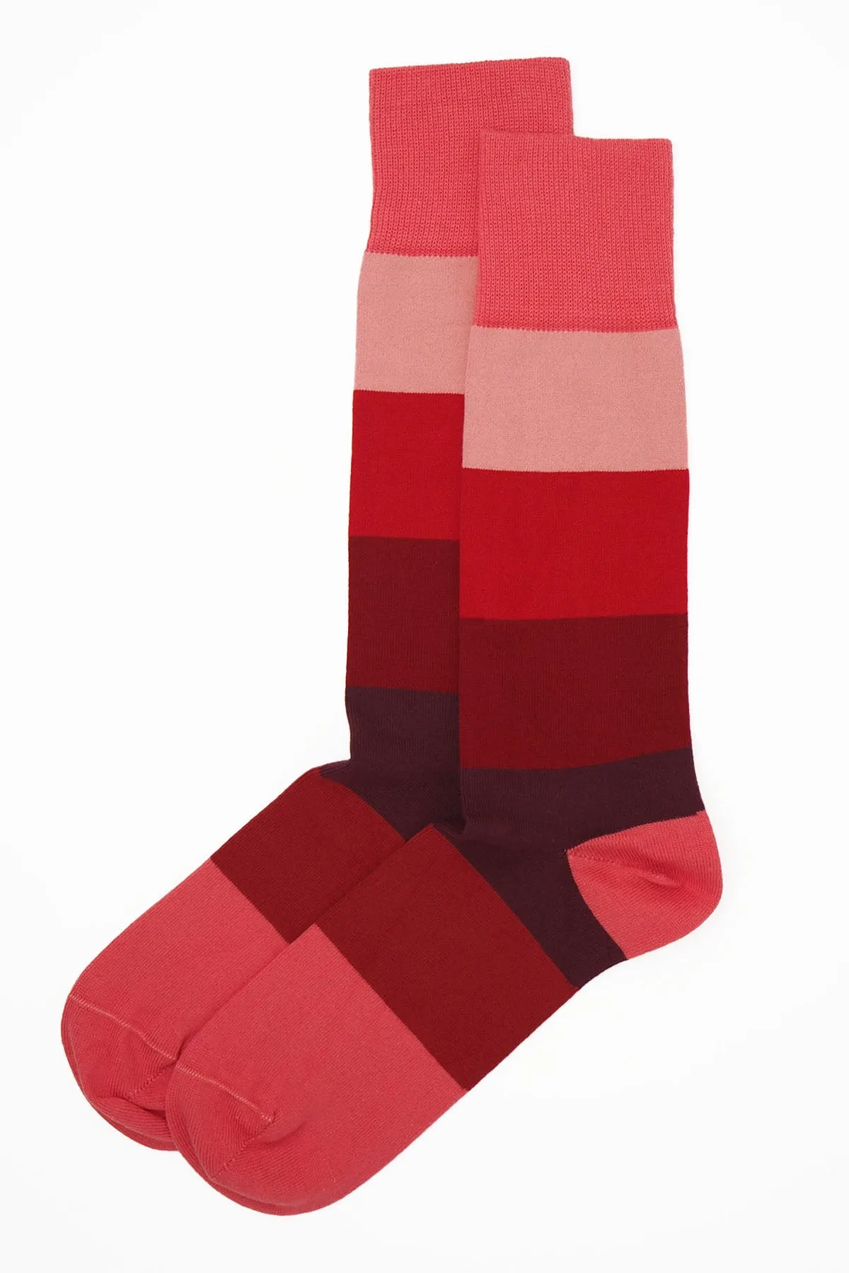 Block Stripe Men's Socks - Fire