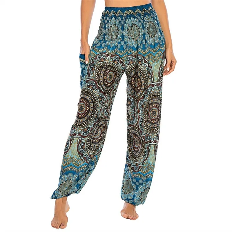 Boho Print Casual Pants