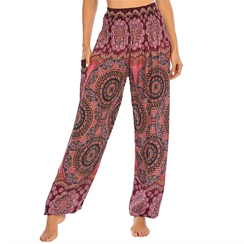 Boho Print Casual Pants