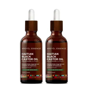 Buy 2oz Haitian Black Castor Oil: Rosemary Peppermint, Get One FREE