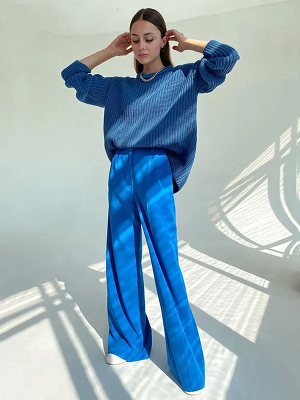 Casual Simple Solid Color Wide Legs Blazer Pants