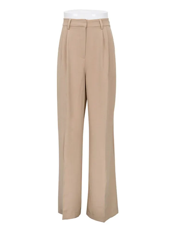 Casual Simple Solid Color Wide Legs Blazer Pants