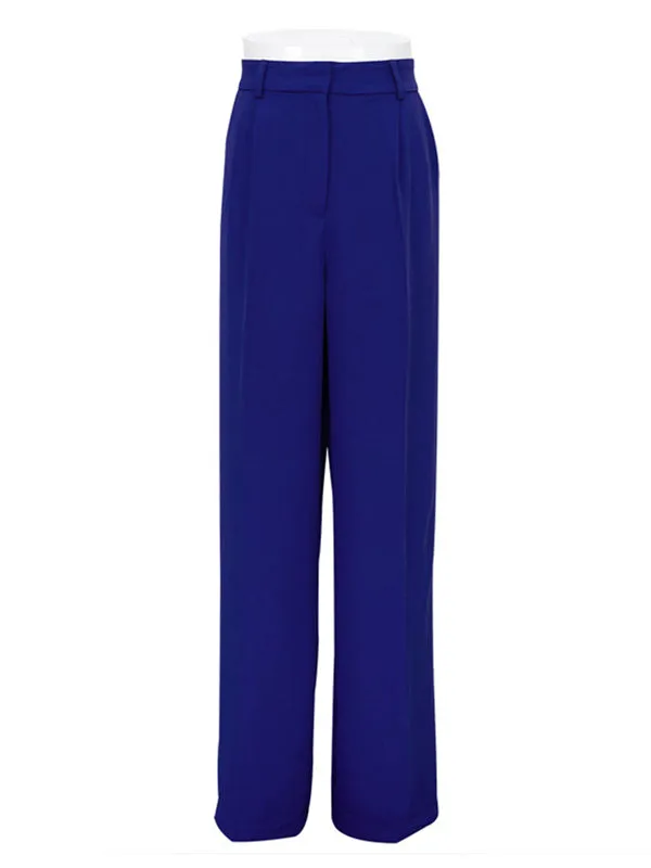 Casual Simple Solid Color Wide Legs Blazer Pants