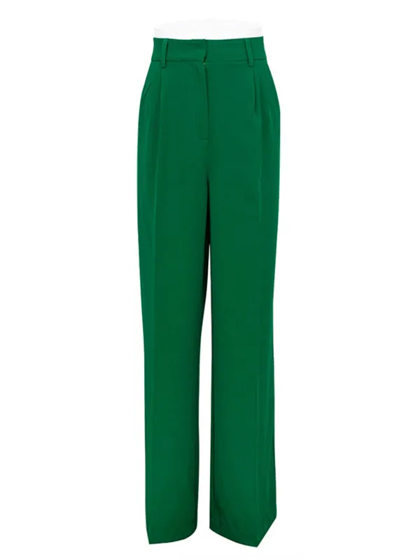 Casual Simple Solid Color Wide Legs Blazer Pants