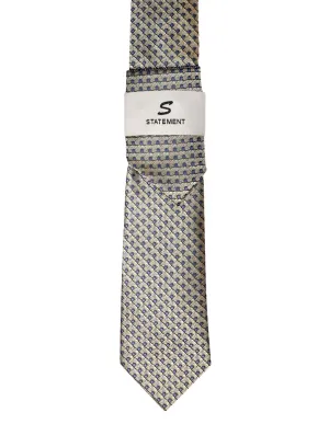 CREAM GEO 2 PC TIE & HANKIE SET