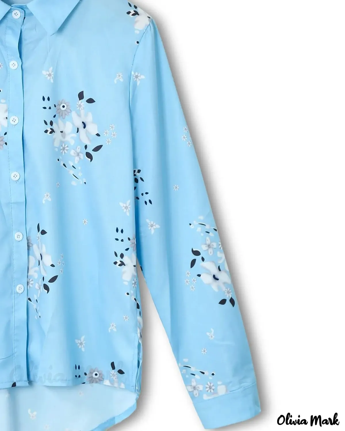 Deanwangkt - Floral Print Long Sleeve Casual Shirt