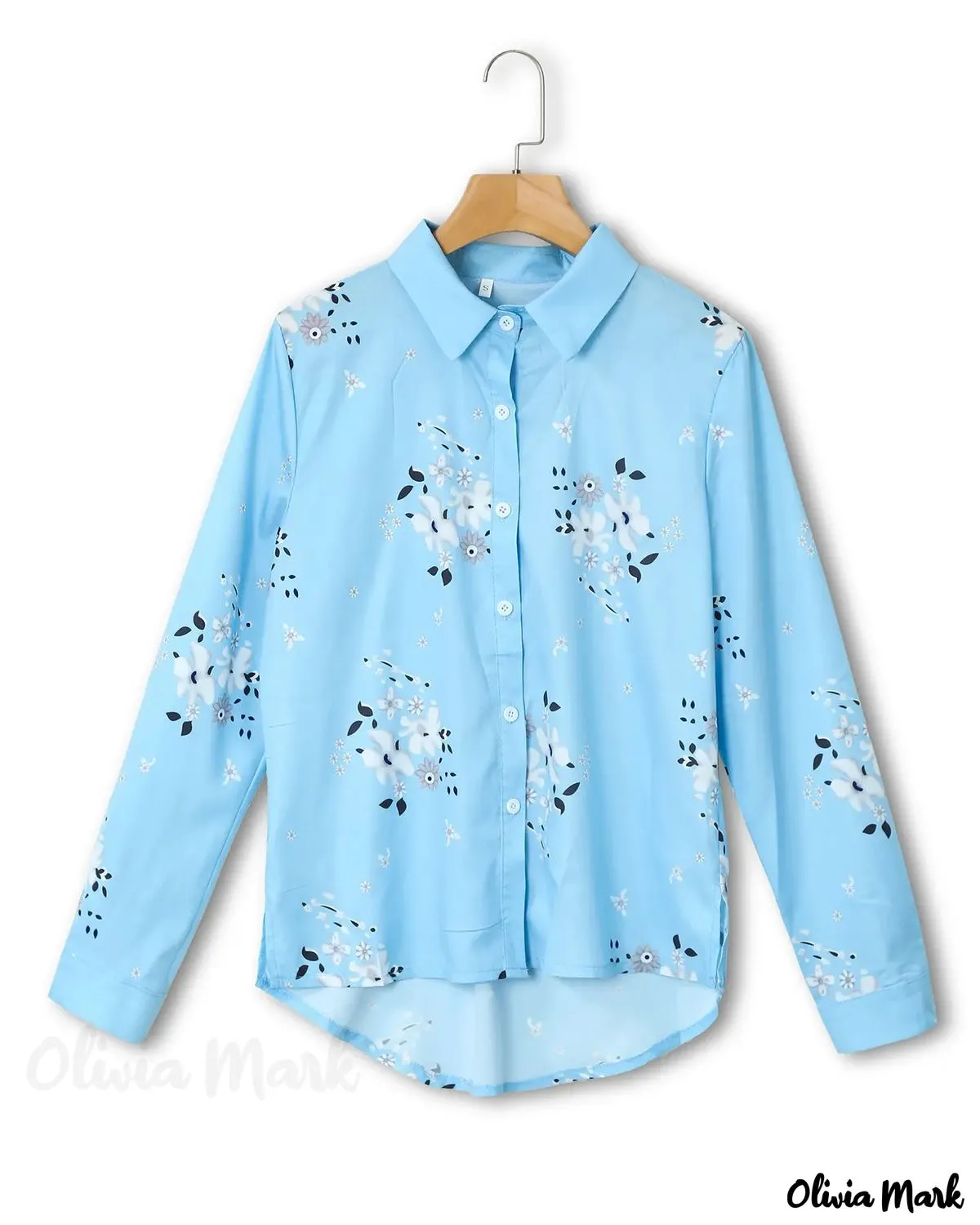 Deanwangkt - Floral Print Long Sleeve Casual Shirt