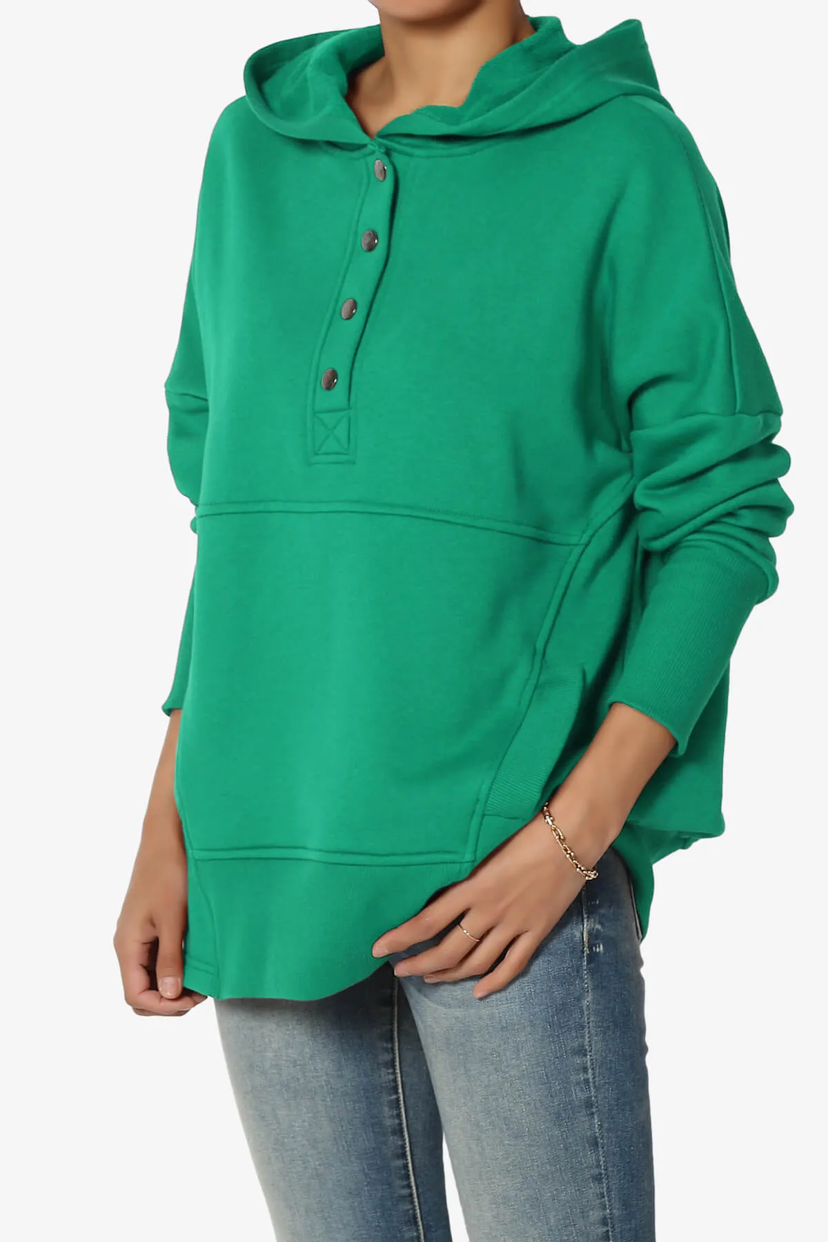 Destene Button V-Neck Hoodie