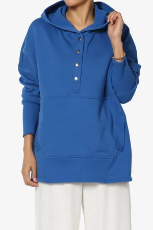 Destene Button V-Neck Hoodie