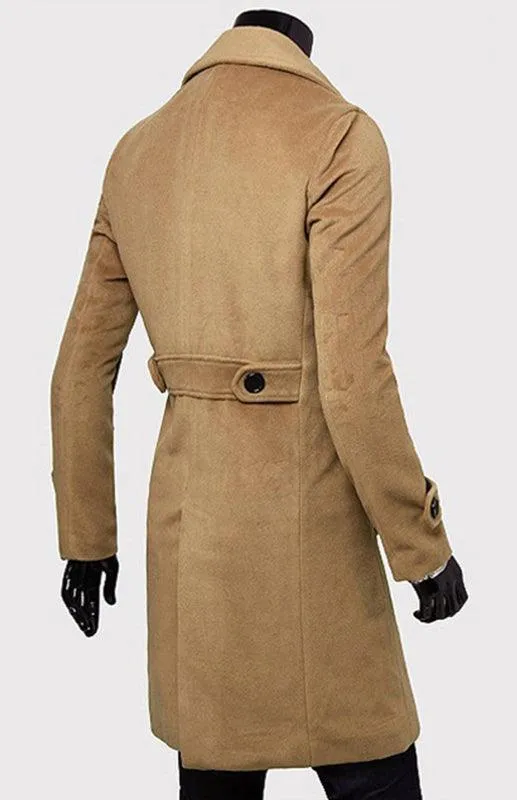 Double Breasted  Wool Men Winter Coat