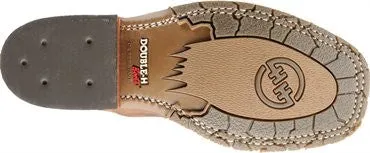 Double-H Men's 11" Domestic Wide Square Toe ICE Roper - Red/Brown DH3556