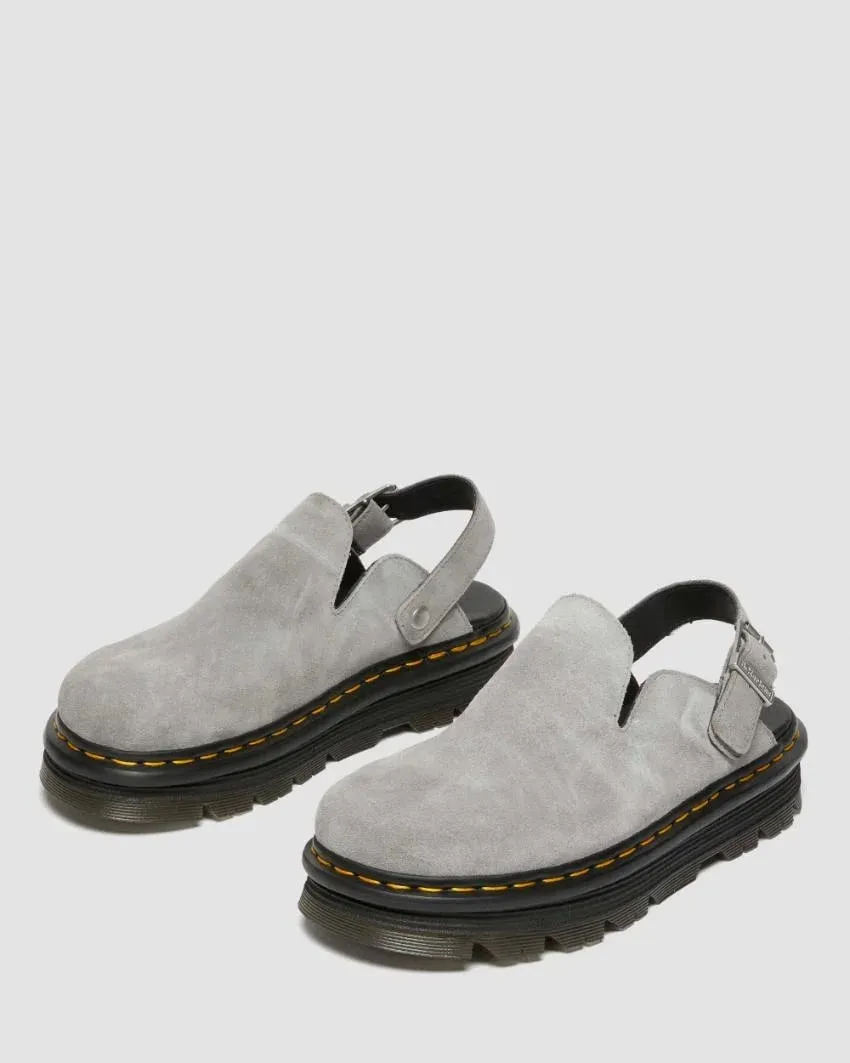 Dr. Martens Zebzag Mule Sling Back Shoe - Ultimate Grey E.H Suede MB