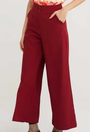 Dual Accent Wide Leg Trousers