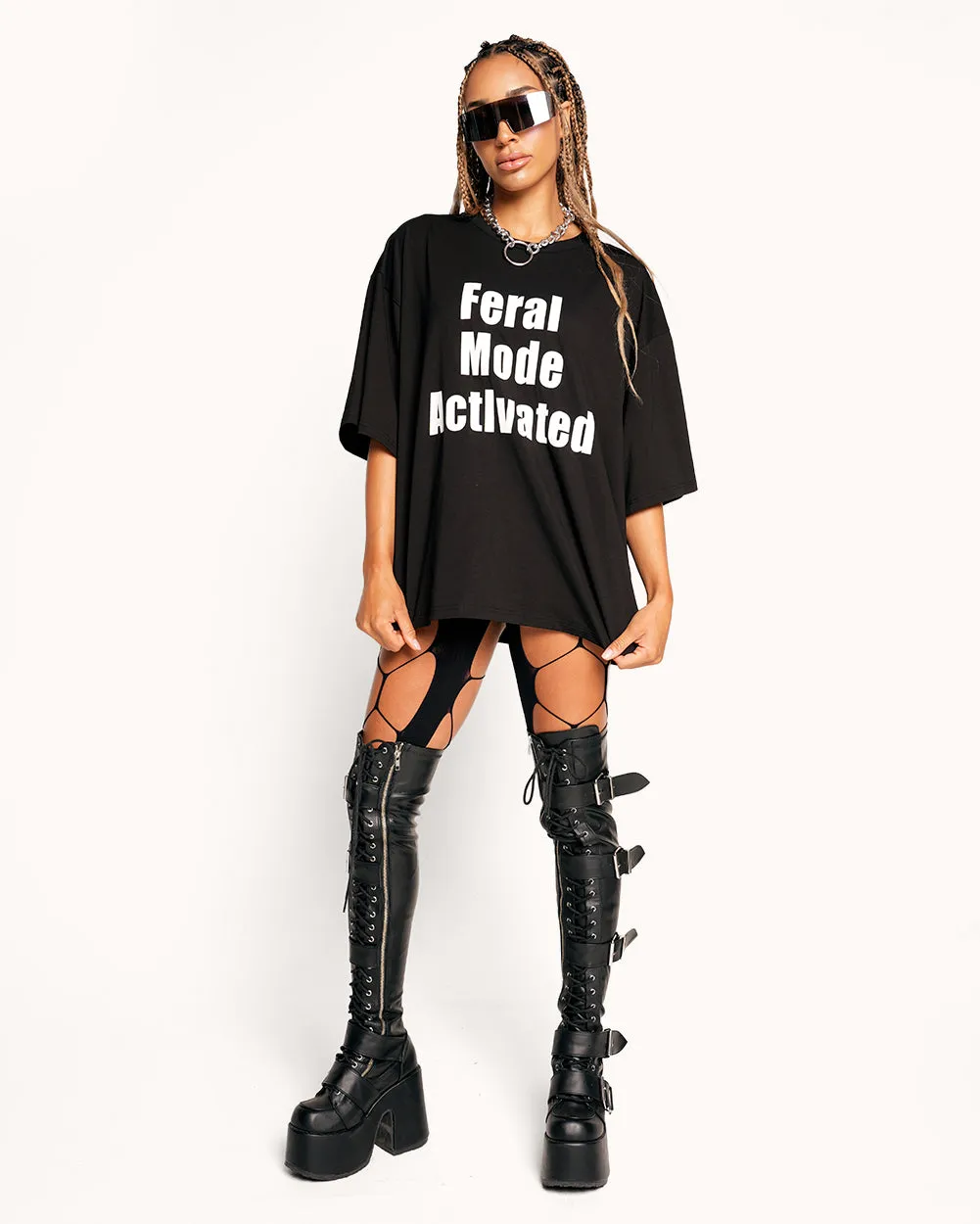 Feral Mode Activated Oversized Tee