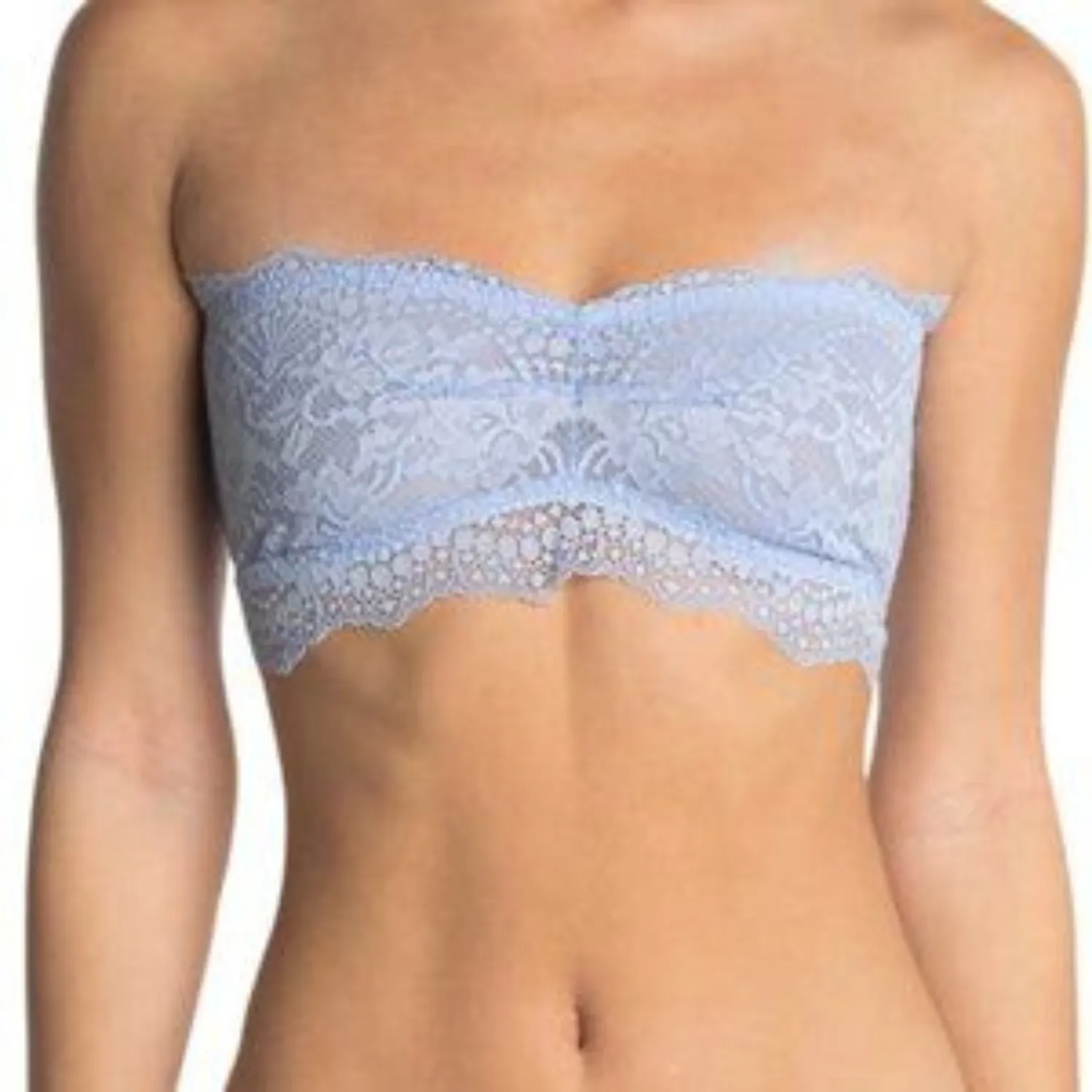 Free People Essential Lace Bandeau Sky Blue