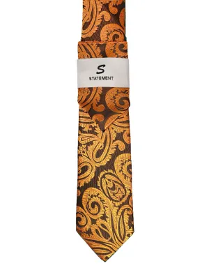 GOLD PAISLEY 2 PC TIE & HANKIE SET