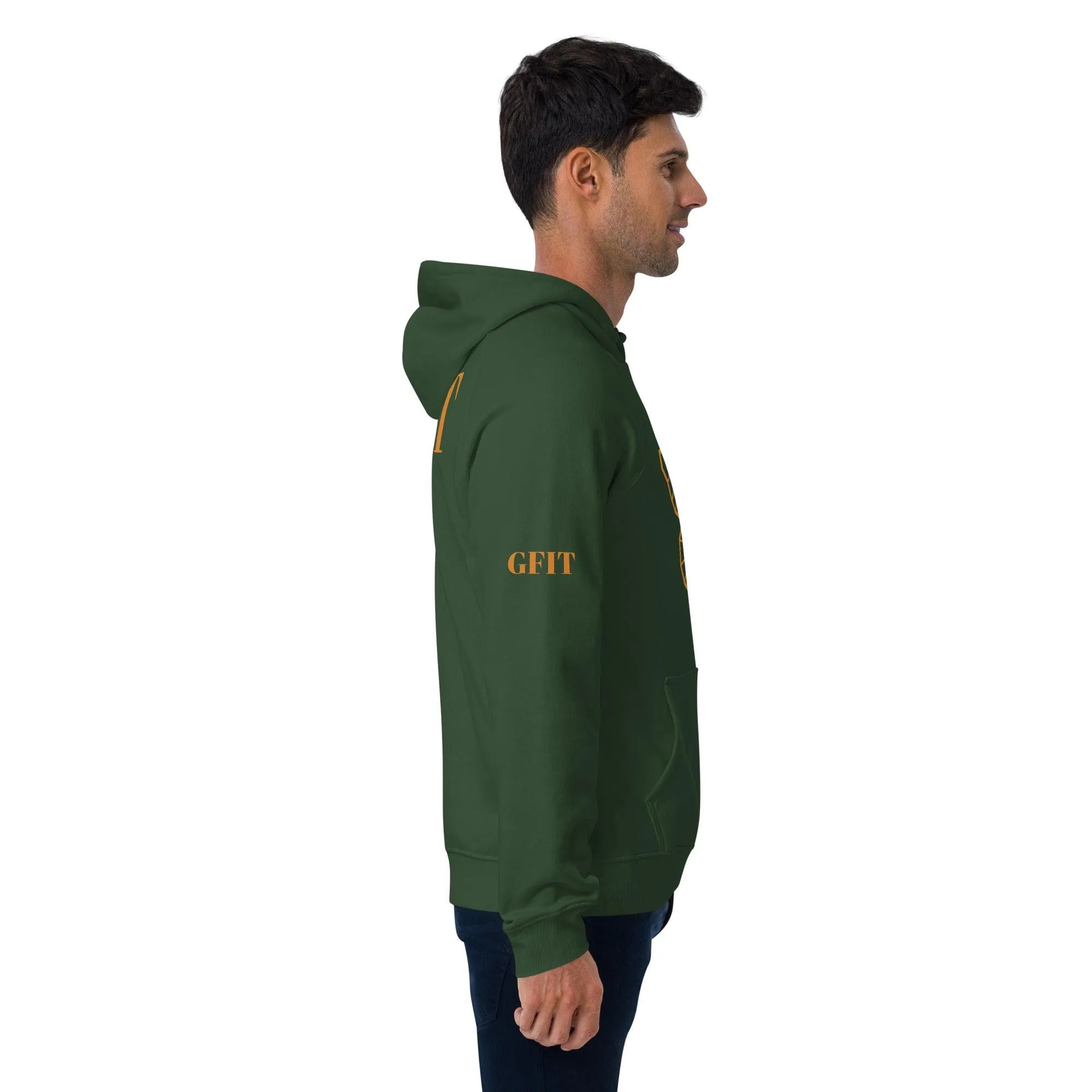 Golden Butterfly Unisex Eco Raglan Hoodie - Bottle Green