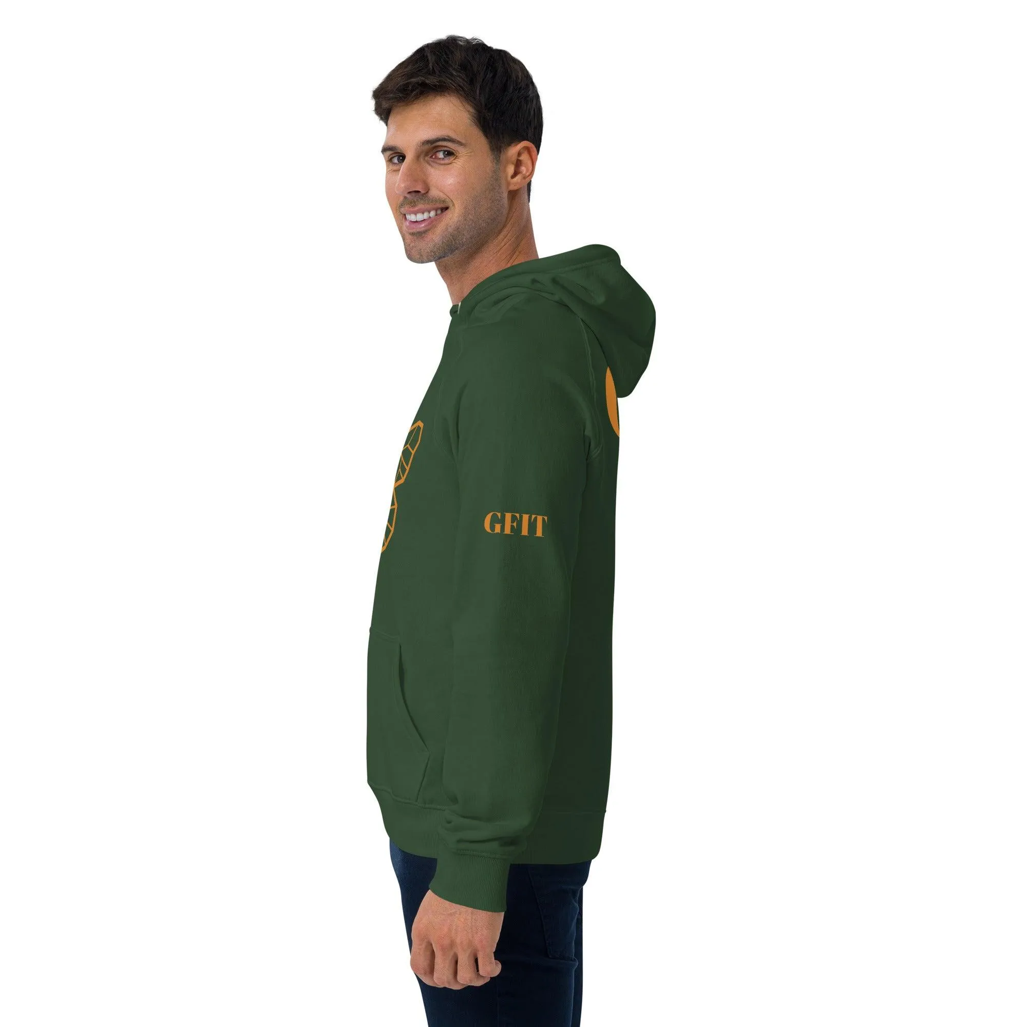 Golden Butterfly Unisex Eco Raglan Hoodie - Bottle Green