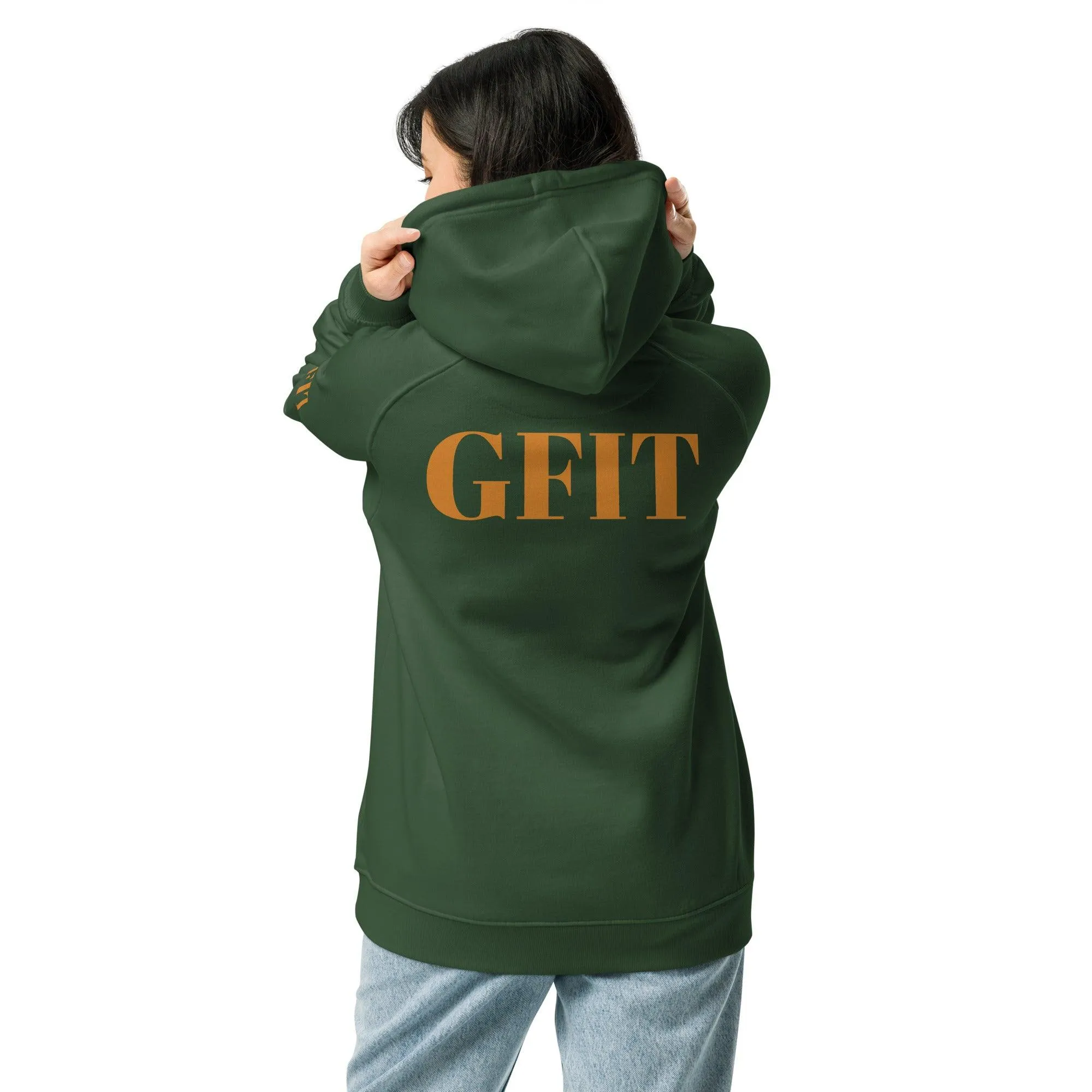 Golden Butterfly Unisex Eco Raglan Hoodie - Bottle Green