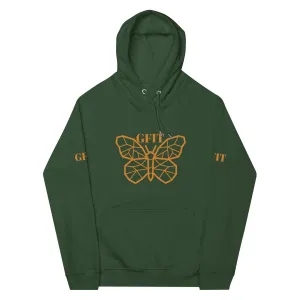 Golden Butterfly Unisex Eco Raglan Hoodie - Bottle Green