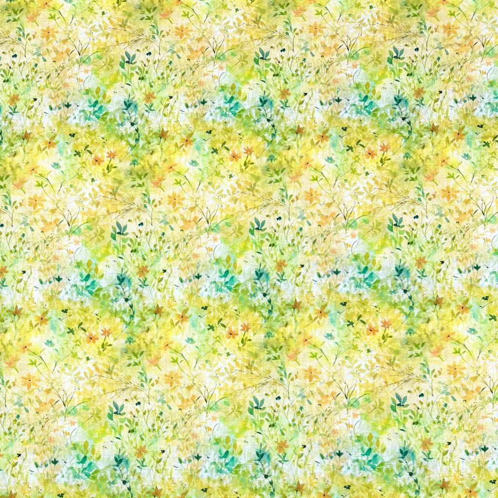 Green Garden Linen Blend Fabric