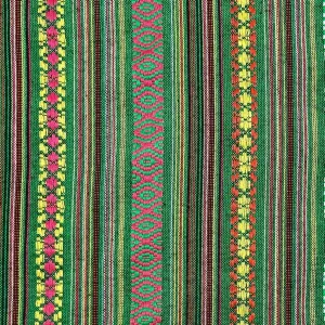 Green Stripes Tribal Print Recycled Jacquard Fabric