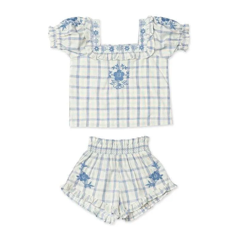 Heavy Industry High-end Embroidery Smocking Children Shirt Princess Dress