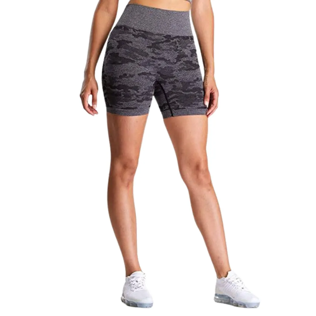 High Waist Seamless Camo Gym Shorts