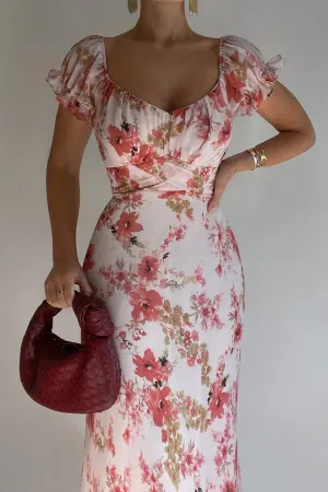 Maisha Floral Midi Dress - Pink