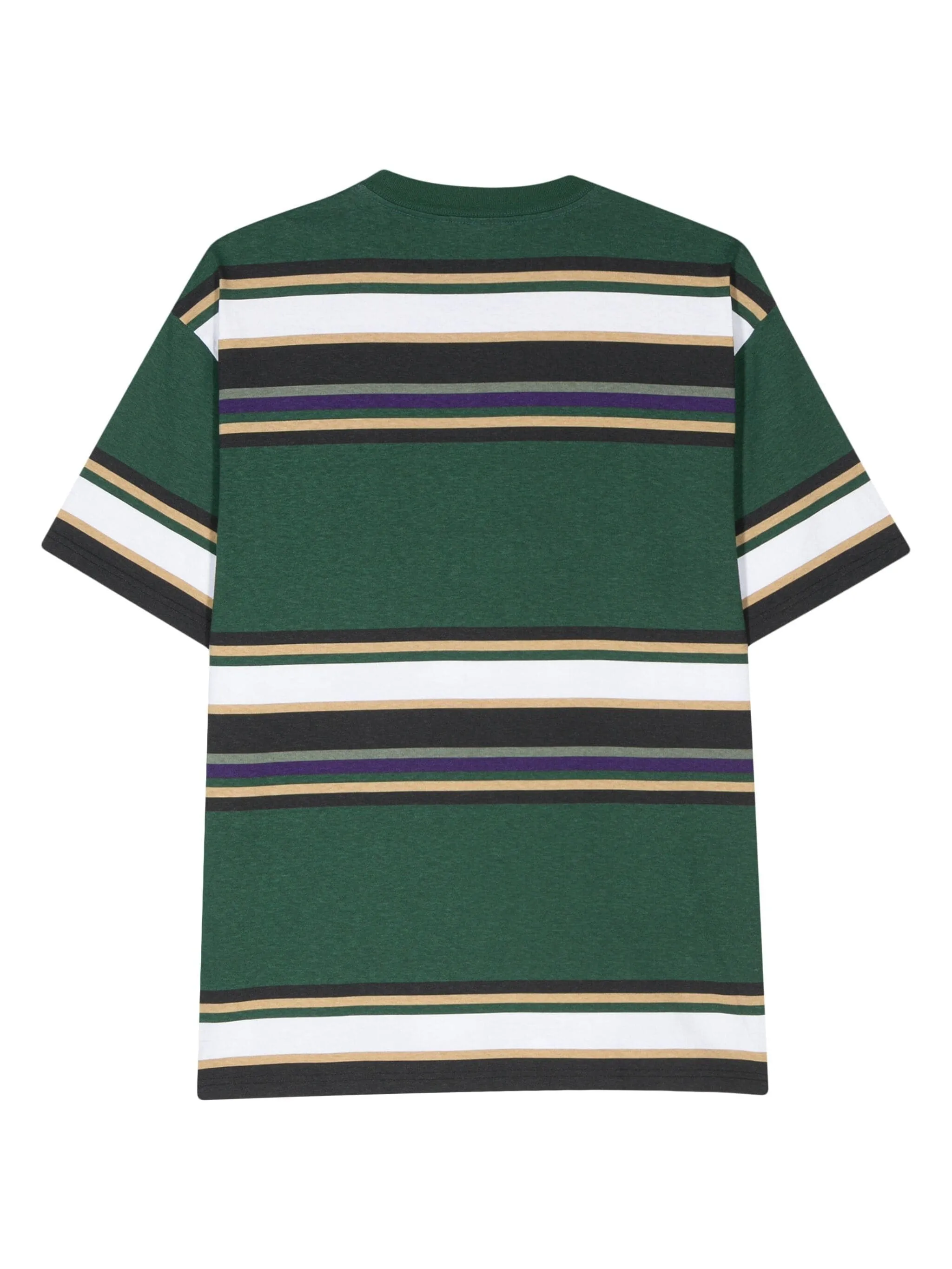 MORCOM EMBROIDERED LOGO STRIPED PATTERN T-SHIRT