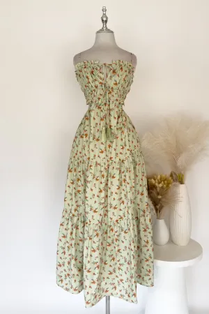 Olivia Floral Maxi Dress - Green