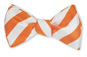 Orange and White Striped Bow Tie - B697