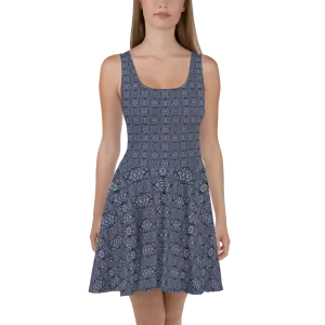 Recursia Indranet Skater Dress In Blue