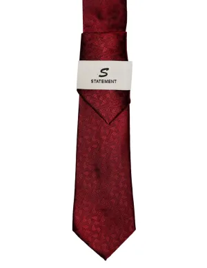 RED GEO 2 PC TIE & HANKIE SET