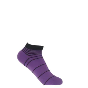 Retro Stripe Women's Trainer Socks - Purple