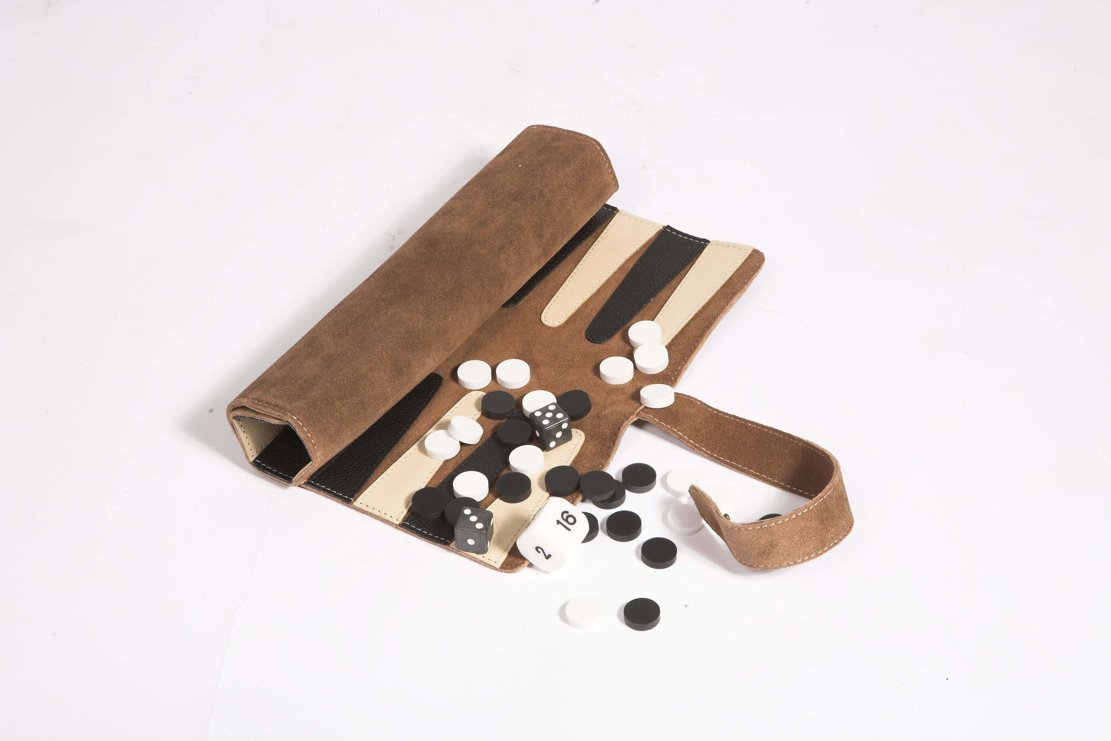 Roll-up Suede Backgammon Set