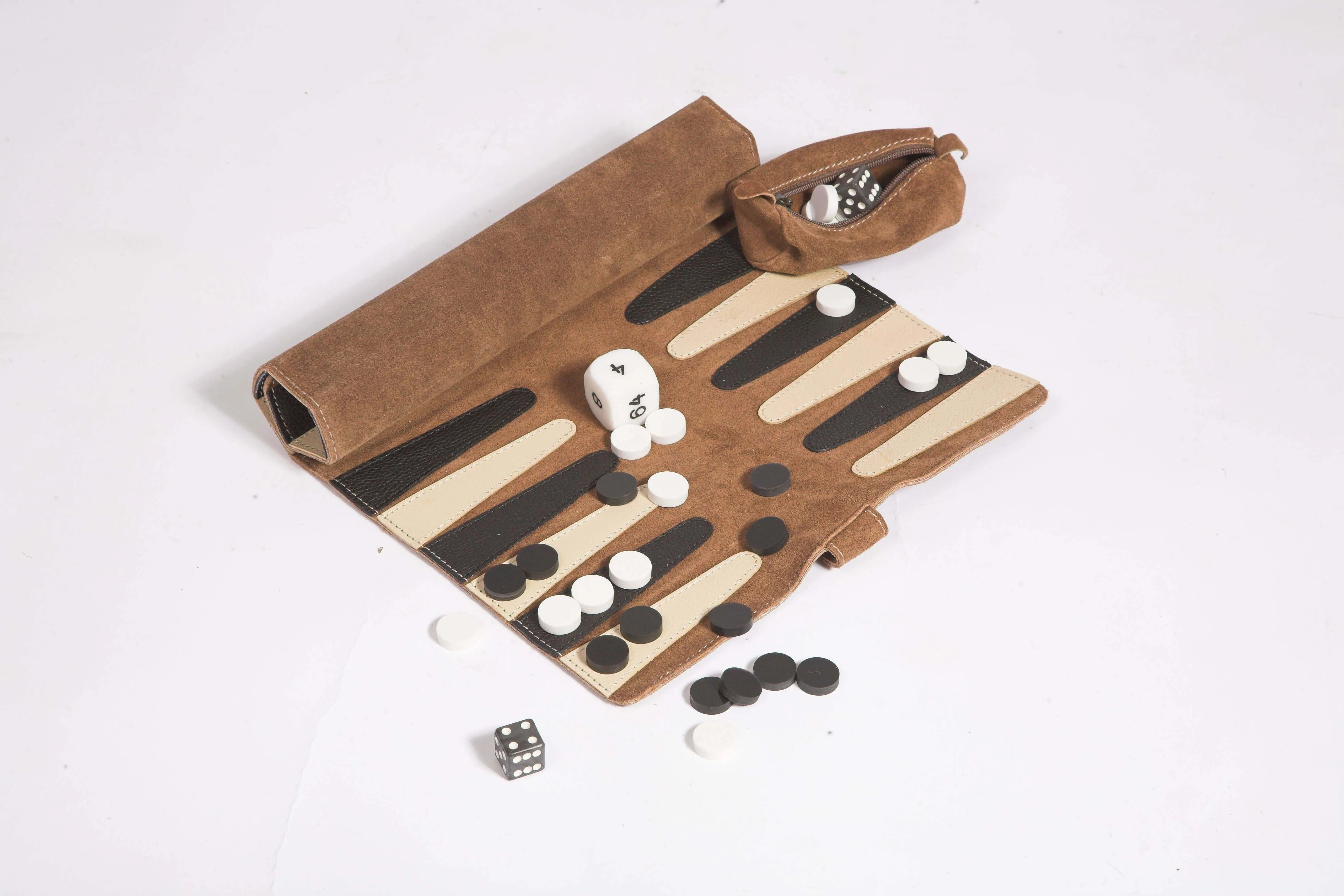 Roll-up Suede Backgammon Set