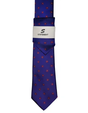 SAPPHIRE FLORAL DOT 2 PC TIE & HANKIE SET