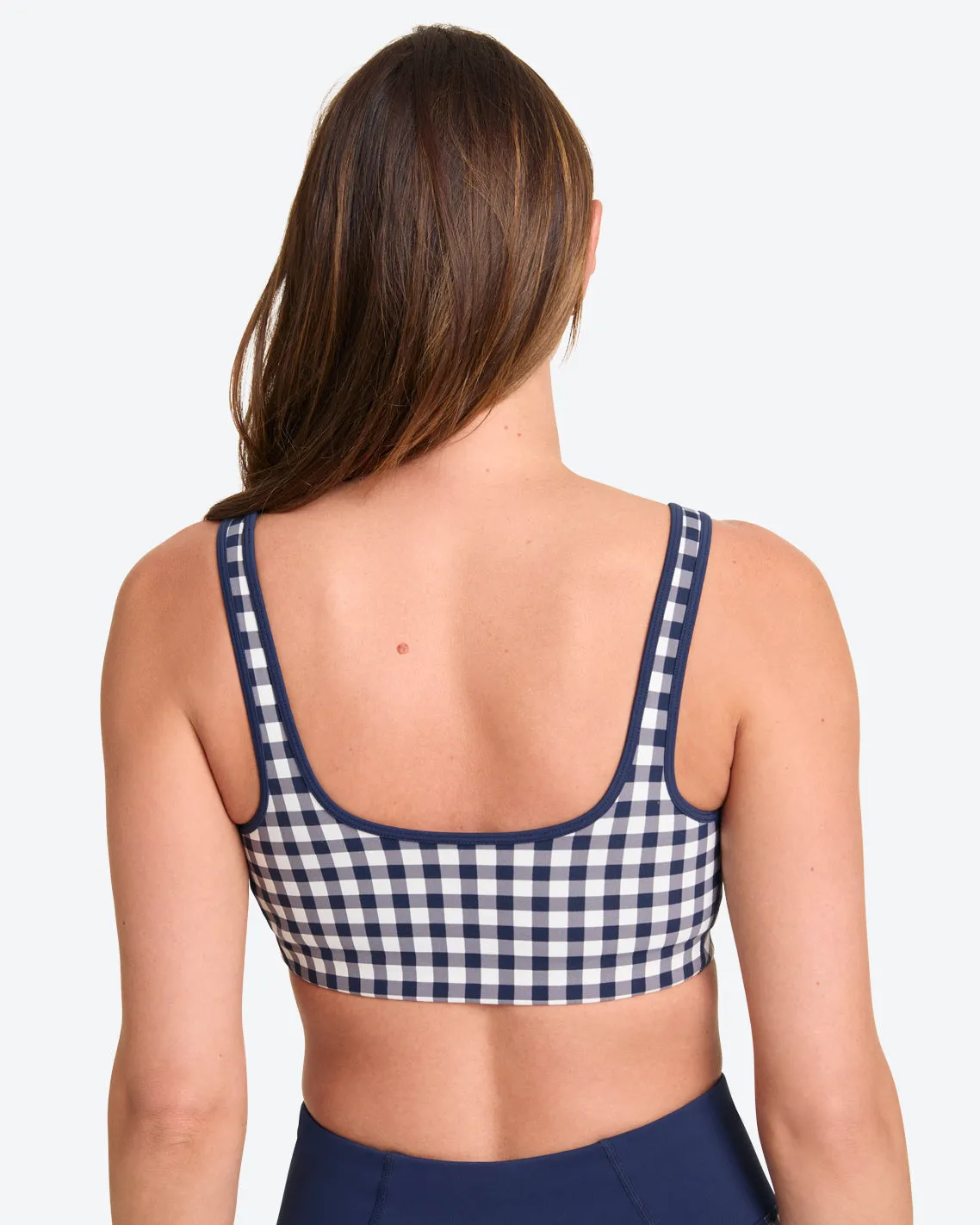 Sports Bra in Navy Gingham