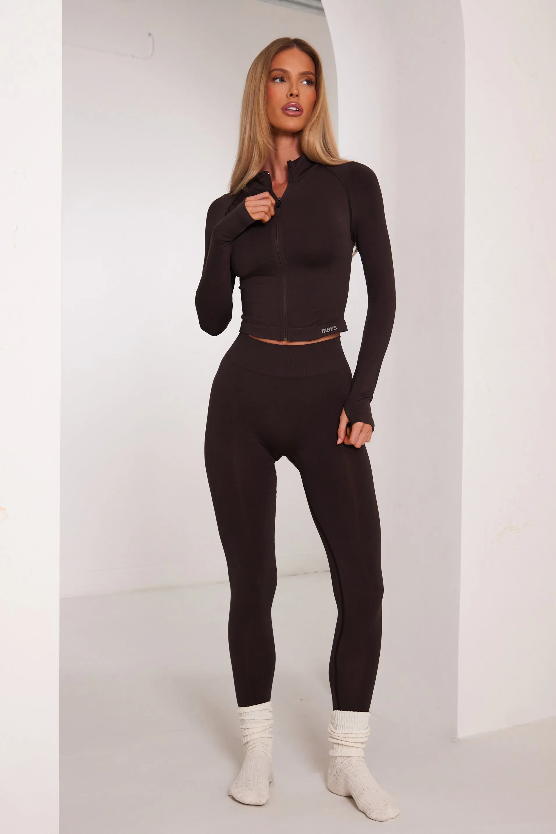 The Mars Seamless Leggings Gym Bundle - Brown