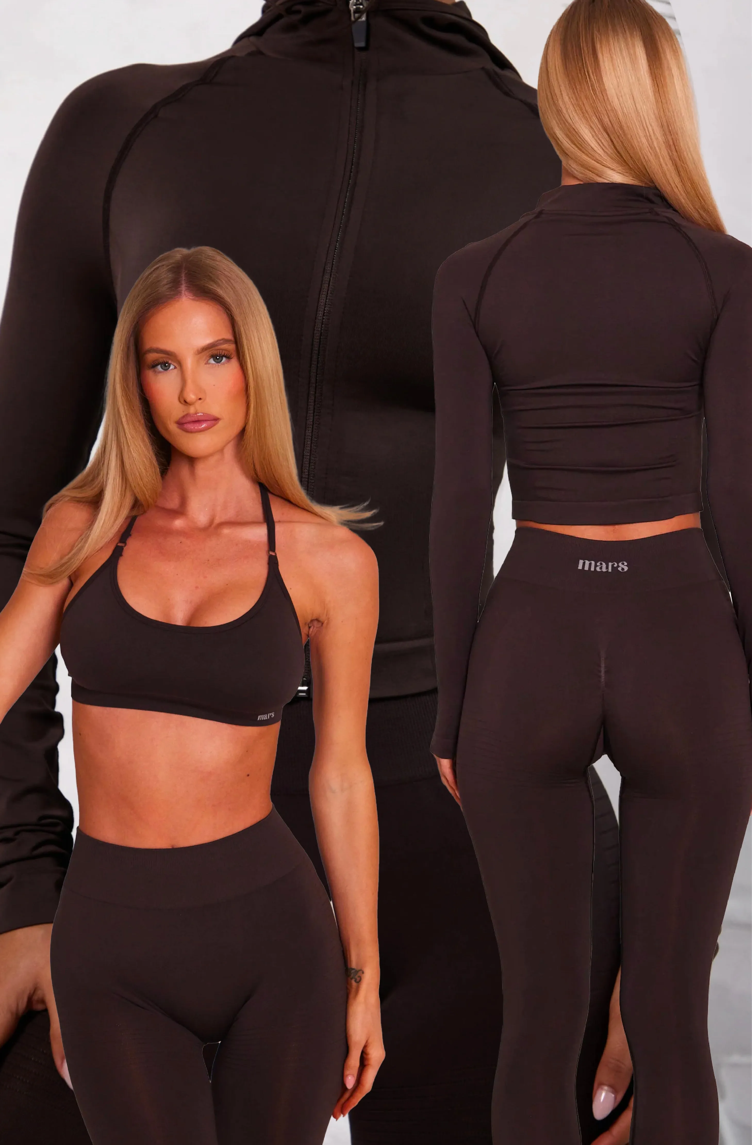 The Mars Seamless Leggings Gym Bundle - Brown